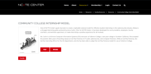 Screenshot for Community College Internship Model in Cybersecurity