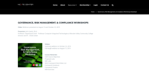 Screenshot for Governance, Risk Management, & Compliance Workshops
