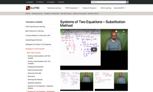 Screenshot for Systems of Two Equations: Substitution Method