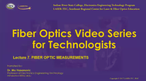 Screenshot for Lecture 7: Fiber Optic Measurements