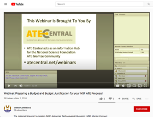 Screenshot for Preparing a Budget and Budget Justification for Your NSF ATE Proposals