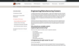 Screenshot for STEM Careers: Engineering/Manufacturing