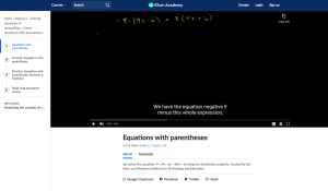 Screenshot for Linear Equations: Multi-Step Equations with Distribution