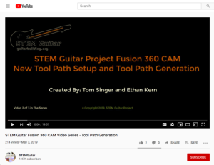 Screenshot for STEM Guitar Fusion 360 CAM Video Series: Tool Path Generation (Part 2 of 3)