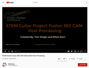 Screenshot for STEM Guitar Fusion 360 CAM Video Series: Post Processing (Part 3 of 3)