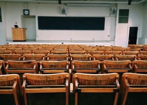 Image of an empty lecture hall.