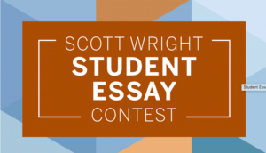 Image of the Scott Wright Student Essay Contest logo.
