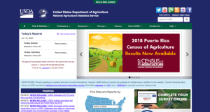 Screenshot for United States Agricultural Statistics Service