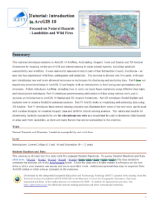 Screenshot for Tutorial: Introduction to ArcGIS 10: Focused on Natural Hazards - Landslides and Wild Fires