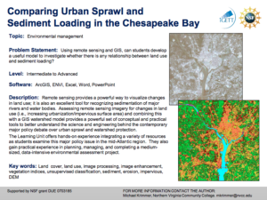 Screenshot for Urban Sprawl and Sediment Loading in the Chesapeake Bay