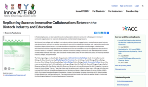 Screenshot for Replicating Success: Innovative Collaborations Between the Biotech Industry and Education