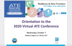 Screenshot for Orientation to the 2020 Virtual ATE Conference