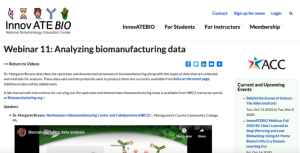 Screenshot for Webinar 11: Analyzing Biomanufacturing Data