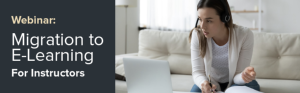 Image of the webinar banner with a young woman listening to a video presentation.