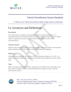 Screenshot for Vehicle Electrification Systems Standards: Vehicle Level Vehicle Electrification High Voltage System Architectures