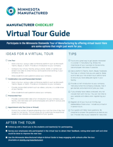 Screenshot for Manufacturer Checklist: Virtual Tour Guide