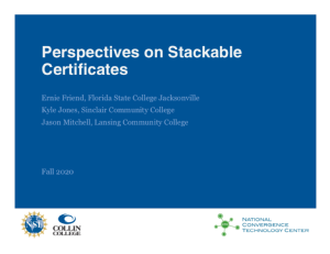 Screenshot for Perspectives on Stackable Certificates