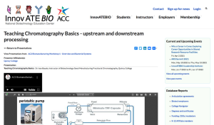 Screenshot for Teaching Chromatography Basics - Upstream and Downstream Processing