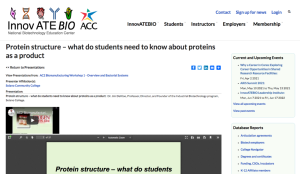 Screenshot for Protein Structure - What Do Students Need to Know About Proteins as a Product