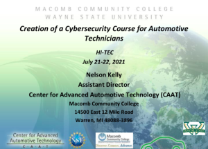 Screenshot for Creation of a Cybersecurity Course for Automotive Technicians