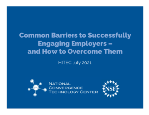 Screenshot for Common Barriers to Successfully Engaging Employers
