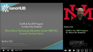 Screenshot for Support Center for Microsystems Education (SCME) and the Undergraduate Research Program