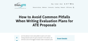 Screenshot for How to Avoid Common Pitfalls When Writing Evaluation Plans for ATE Proposals