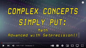 Screenshot for Advanced Math in C++ & using setprecision() (Video 8 of 23)