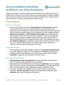 Screenshot for Accommodations & Safety for Blind & Low Vision Employees