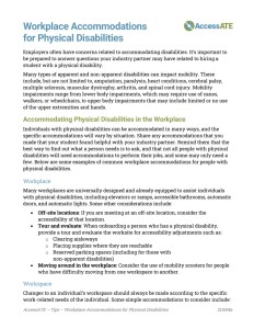 Screenshot for Workplace Accommodations for Physical Disabilities