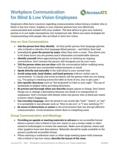 Screenshot for Workplace Communication for Blind & Low Vision Employees