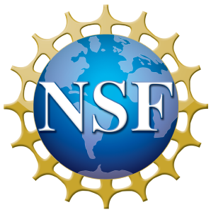 Logo for the National Science Foundation, a blue globe with a golden design behind it.