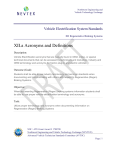 Screenshot for Vehicle Electrification Systems Standards: Regenerative Braking Systems