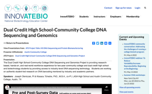 Screenshot for Dual Credit High School-Community College DNA Sequencing and Genomics
