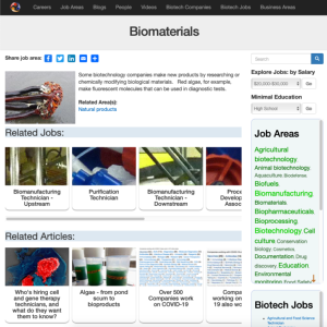 Screenshot for Biotech Careers: Biomaterials