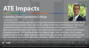 Screenshot for ATE Impacts: Columbus State Community College