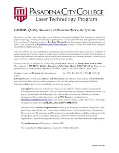 Screenshot for LaserTech Quality Assurance of Precision Optics OER