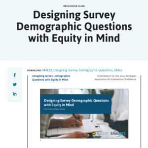 Screenshot for Designing Survey Demographic Questions with Equity in Mind
