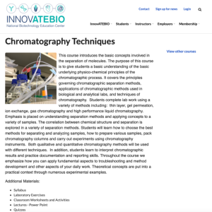 Screenshot for Course in a Box: Chromatography Techniques
