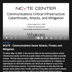 Screenshot for Communications Sector Attacks, Threats, and Mitigation
