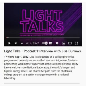 Screenshot for Light Talks Podcast: Interview with Lisa Burrows