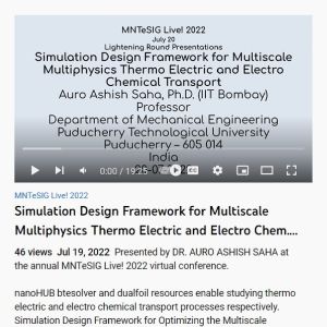 Screenshot for Simulation Design Framework for Multiscale Multiphysics Thermo Electric and Electro Chemical Transport