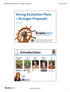 Screenshot for Strong Evaluation Plans = Stronger Proposals