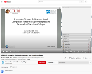 Screenshot for Increasing Student Achievement and Completion Rates through Undergraduate Research at Two-Year Colleges