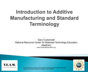 Screenshot for Introduction to Additive Manufacturing and Standard Terminology