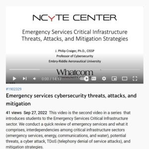 Screenshot for Emergency Services Cybersecurity Threats, Attacks, and Mitigation