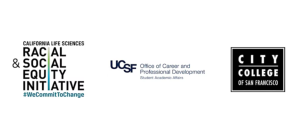 A screenshot of the logos from the University of California at San Francisco, City College of San Francisco, and CLS