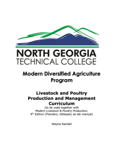 Screenshot for Livestock and Poultry Production and Management Curriculum