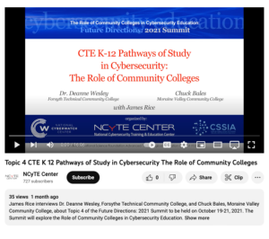 Screenshot for Topic 4: CTE K-12 Pathways of Study in Cybersecurity The Role of Community Colleges