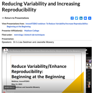 Screenshot for Reducing Variability and Increasing Reproducibility